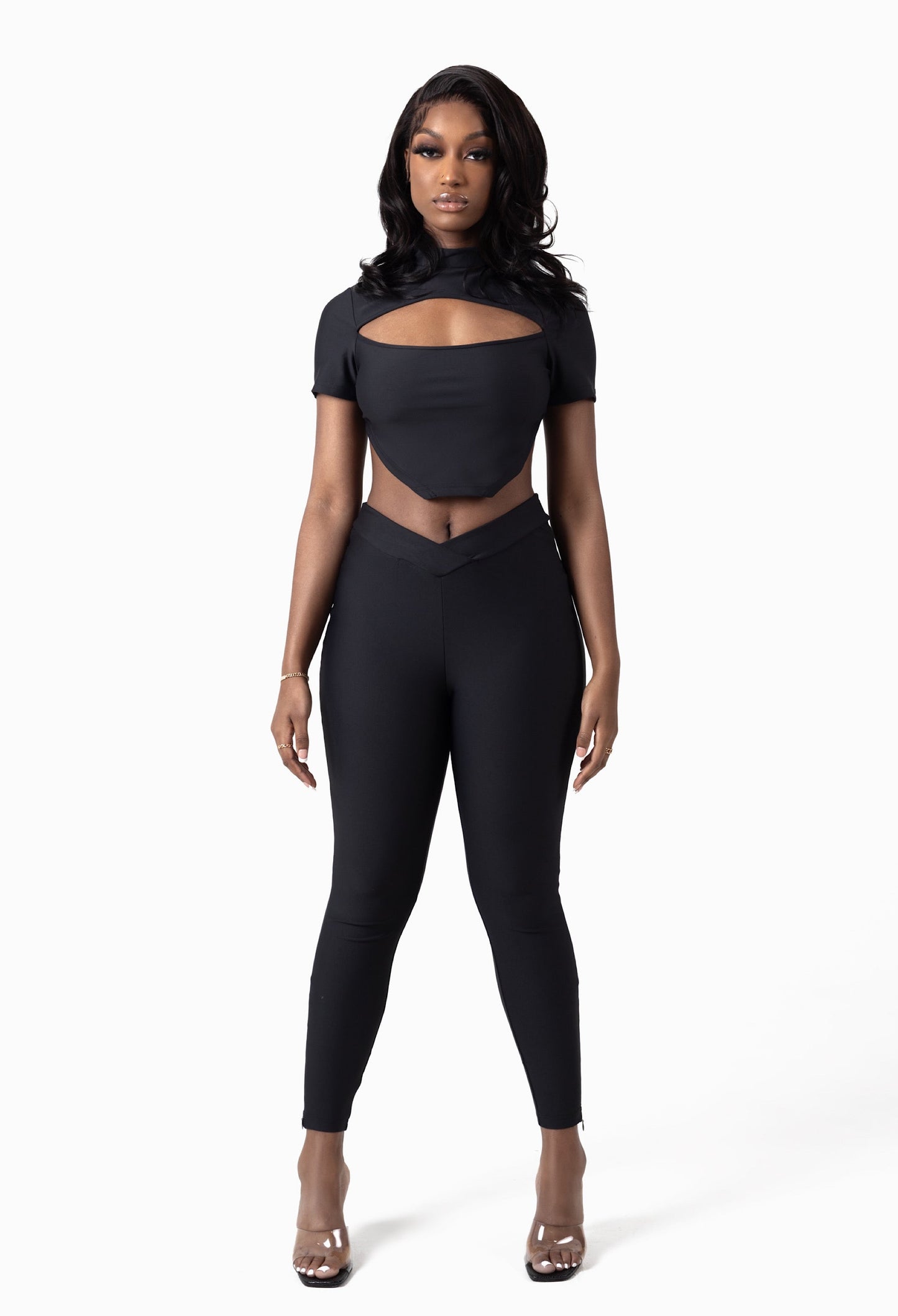 KAPRI-BLACK TWO PIECE TOP